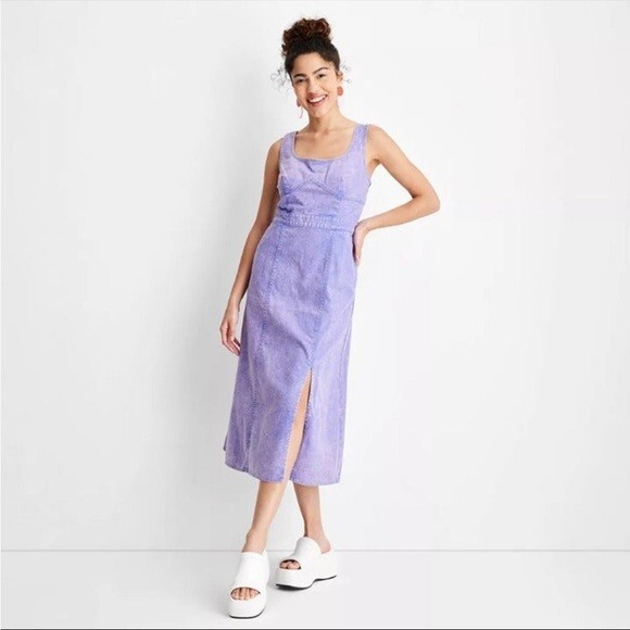 Women's Corset Denim Sleeveless Dress Future Collective Purple Size 00