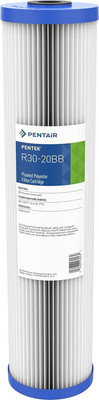 Pentair  R30-20BB Big Blue Sediment Water Filter, Whole House Pleated Polyest...