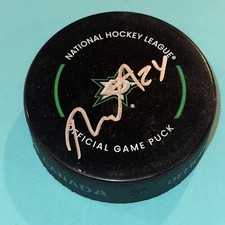 ROOPE HINTZ Signed Dallas STARS Official GAME Puck Beckett (BAS)