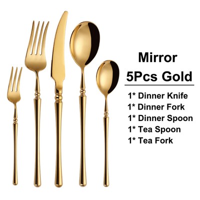 24/30/32/40Pcs Gold Cutlery Set Stainless Steel 304 Tableware Kitchen Dinner Set