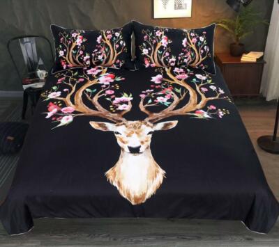 3D Blumen Geweih NAM92053 Bett Kissenbezüge Decke Bettdecke Abdeckung Set Fay