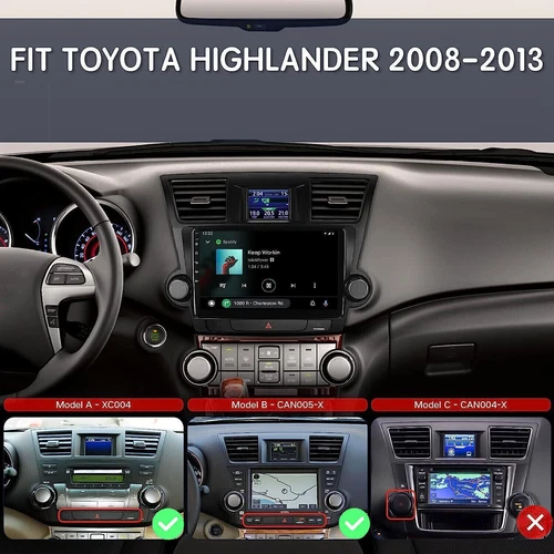 FOR TOYOTA HIGHLANDER 2008-2013 GPS CAR ANDROID STEREO APPLE CARPLAY 32G RADIO - Picture 3 of 9