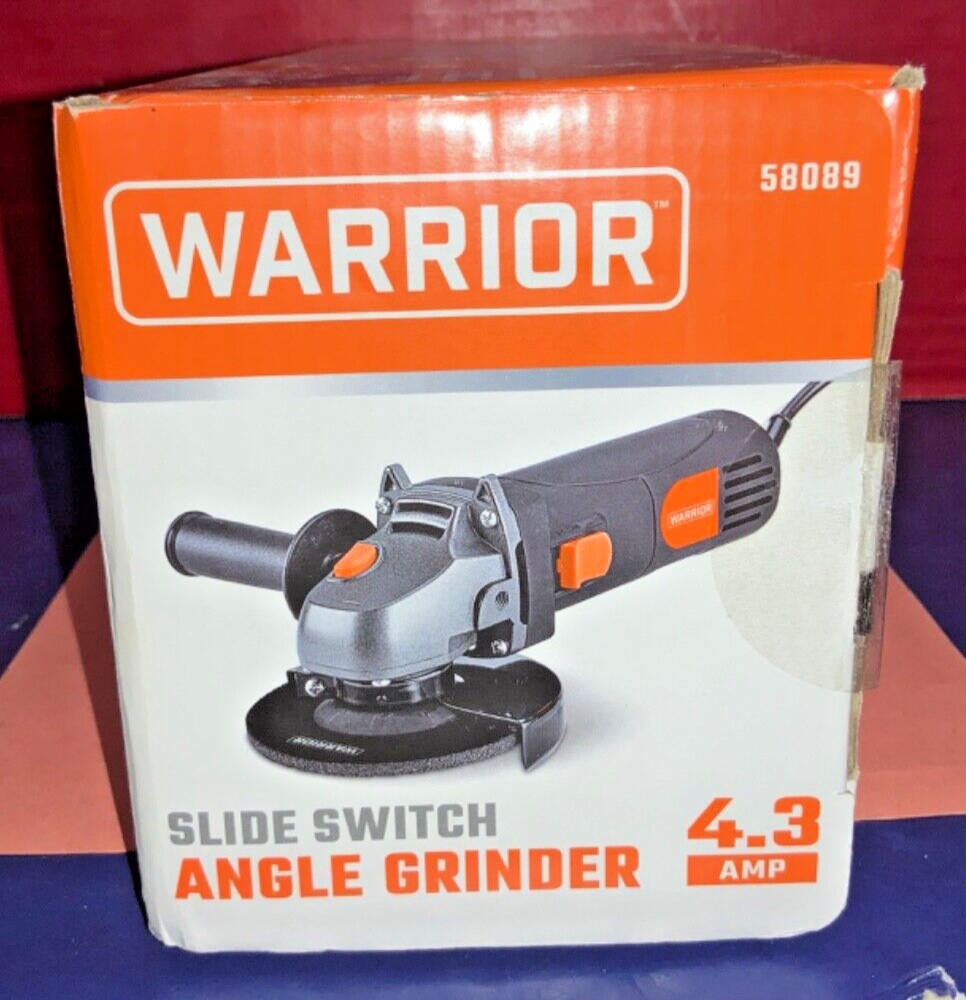 Warrior 4.3 AMP Slide Switch Angle Grinder 58089 w/ 1/16” & 4.5
