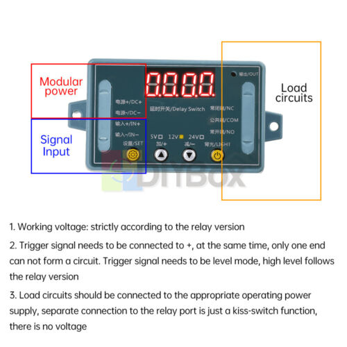 DC 5V 12V 24V 10A Delay Time Relay Module Programmable LED Timer Control Switch - Picture 5 of 16