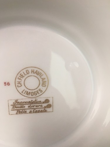 Chas Haviland Limoges Incrustation Polie a l'agate Cobalt 10.25" SERVING BOWL - Picture 11 of 11