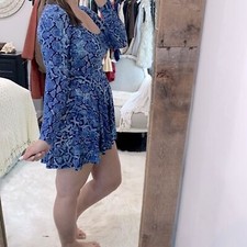 Mumu Mellow small blue snakeskin print dress