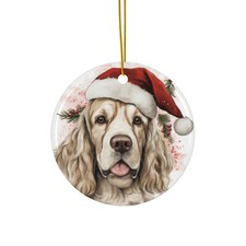 Clumber Spaniel - Ceramic Christmas Ornament - Printed in USA