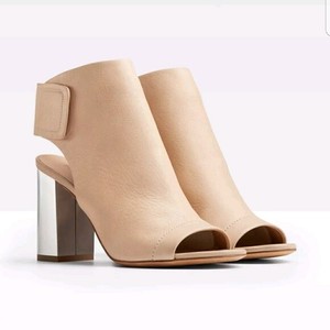 nude open toe booties