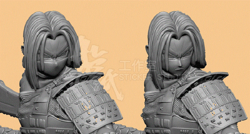 Samurai Trunks With Two Heads 3D Unpainted Figure Model GK Blank Kit New Stock - Picture 8 of 12