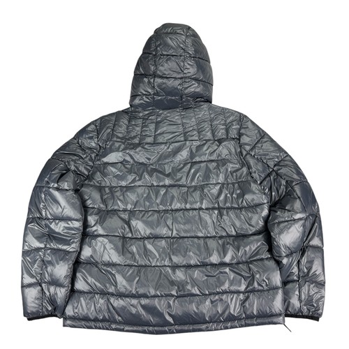 Club Room Mens Chevron Quilted Hooded Ultra Loft Puffer Jacket Charcoal Gray XL - Picture 4 of 5