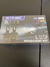 BEVINSEE V55 H4 H7 H8/H11 9005 9006 LED Headlight Bulbs High Low Beam White Kit