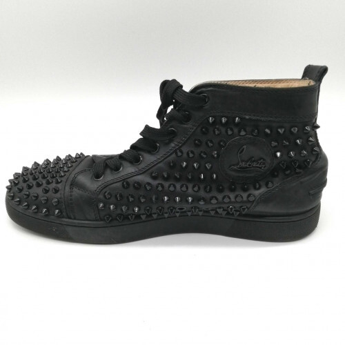 Christian Louboutin Black Spikes, High Top Sneakers, US 7 [Rank B