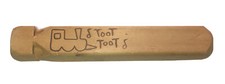 Train Whistle Aprox 8 Wood Hand Made Kids Toy Natural Finish Preowned