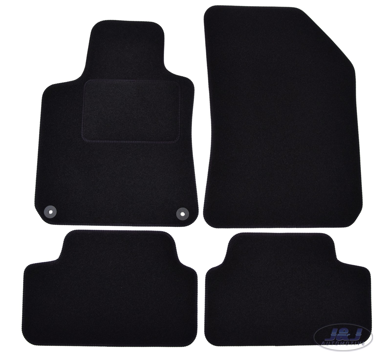 Tapis de sol velours sur mesure pour Peugeot 308 berline 4-portes moquette noir 2014