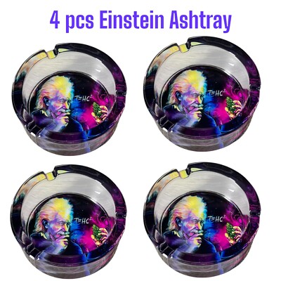 4 Stück Glas Aschenbecher 420 Einstein Qualität Aschenbecher Rolling Smoke Grinder Tabak