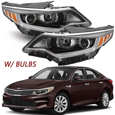 Halogen Headlight For 2016 2017 2018 Kia Optima Clear Lens Left ＆ Right Pair
