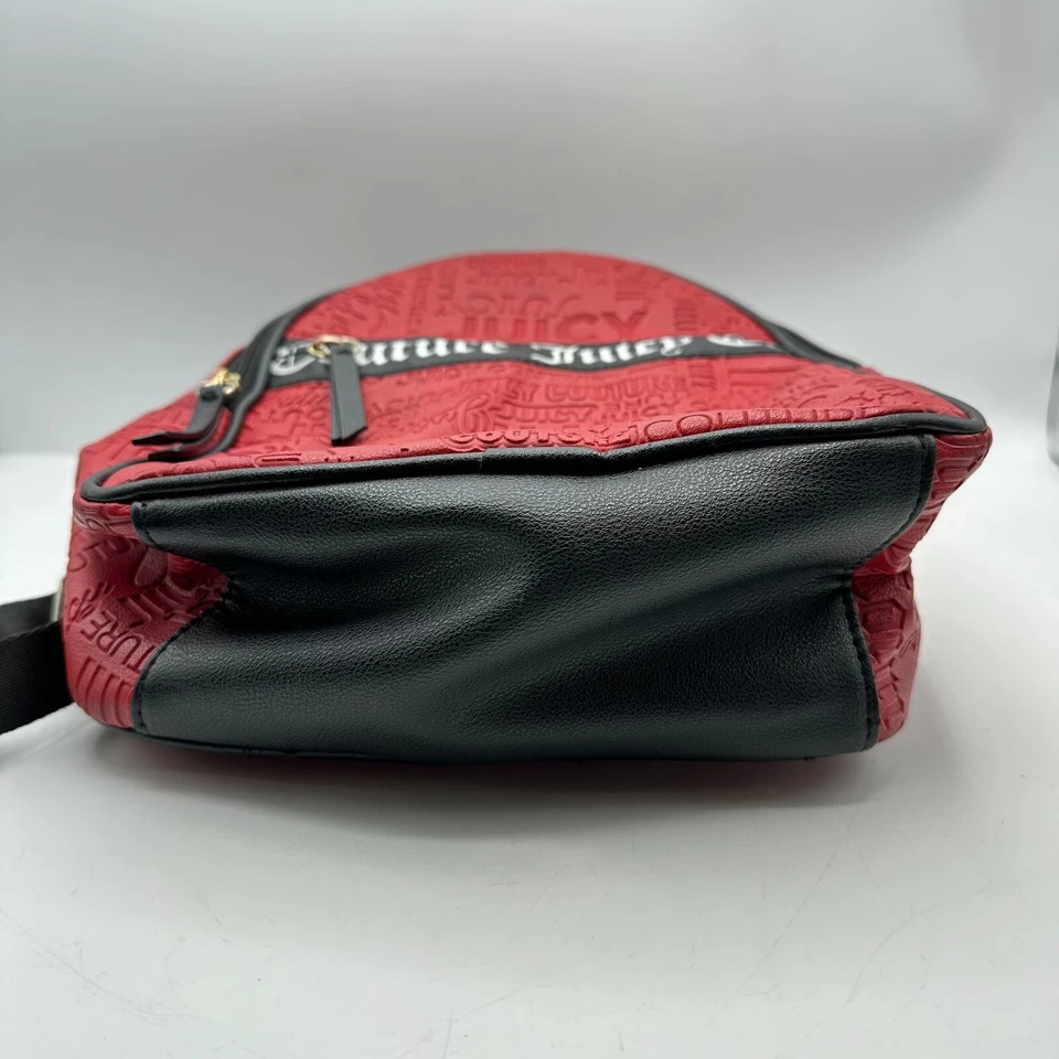 Mochila Juicy Couture Roja Nuestras Cremalleras Dilo Todo Mochila Bolso de Viaje Cartera Llevar Foto 3 de 4