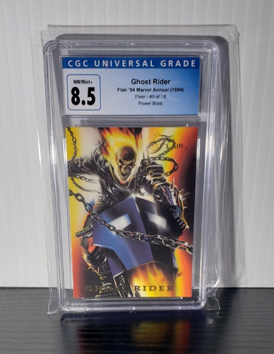 VTG 1994 Fleer #9 of 18 Ghost Rider Flair 94' Marvel Annual Power Blast CGC 8.5