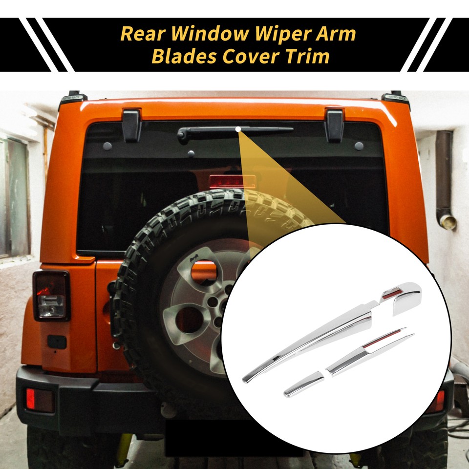 1 Set Rear Window Wiper Arm Blades Cover for Jeep Wrangler JL JLU