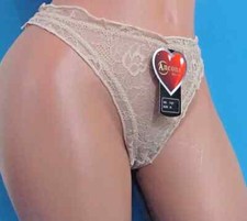 B7 ANCONA French Lace white black Floral Sheer Sissy thong bikini panties M L XL