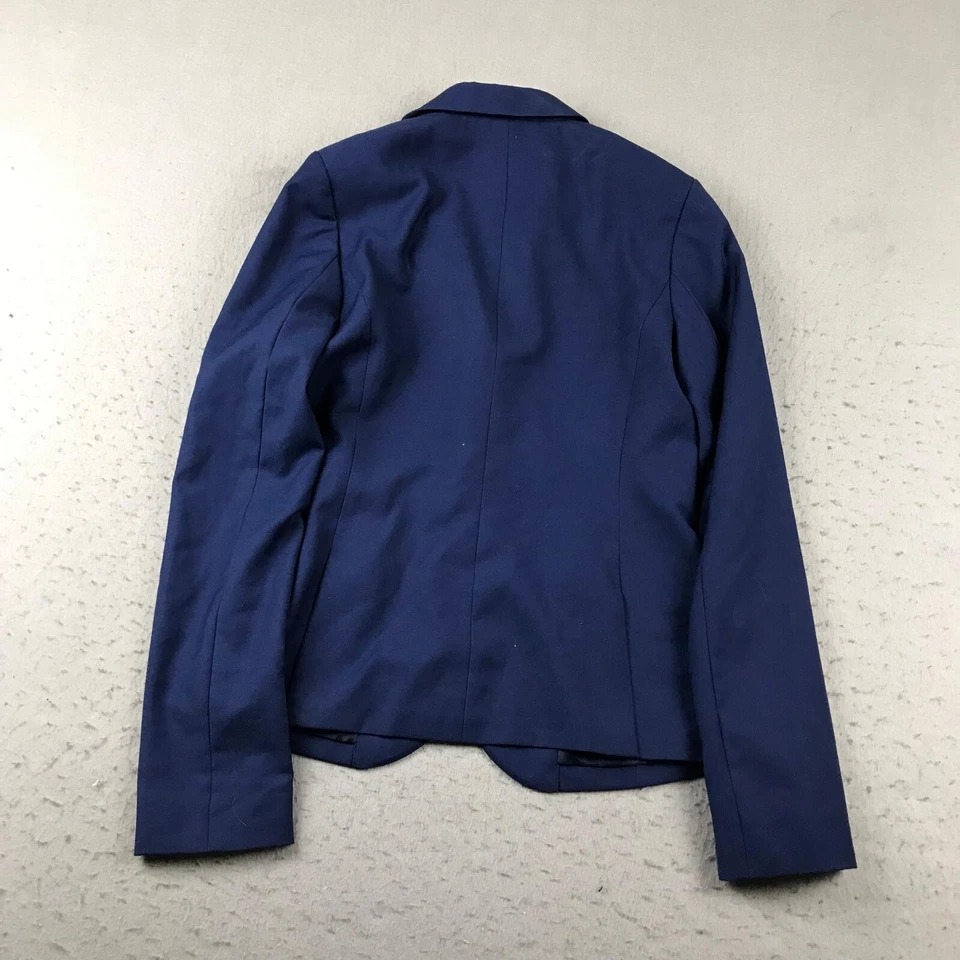 American Eagle Blazer Womens Small Blue Lined Button Up Shoulder Pads Jacket - Image 4 of 4