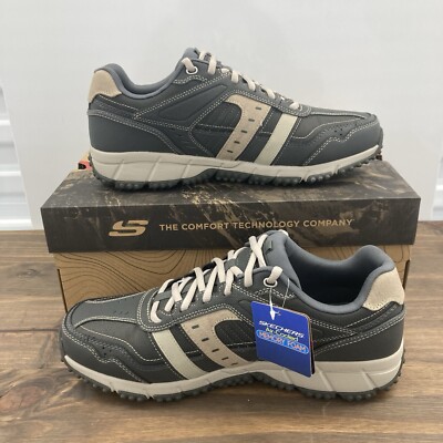 Skechers Urban Trax Shoes Men Sz 11.5 Stone Olive Gray Walking Air