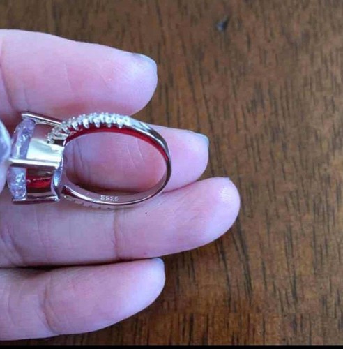 8 Carat 925 Sterling Silver Plated CZ Engagement Ring - Picture 5 of 5