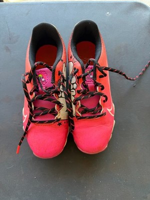 Girls Nike Hyperdiamond Softball cleats Size 2.5Y Pink Nike Softball Cleats Used