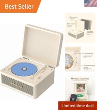 Retro Portable CD Player with Bluetooth 5.2  Built-in Speakers - Chic Gift Idea