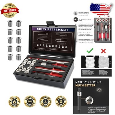 M8 Thread Repair Kit - Stainless Steel Insert 10pc HSS Drill Tap Driver