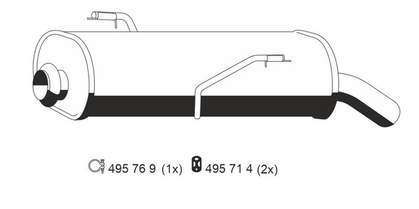 EndschalldäMpfer NachschalldäMpfer Ernst 505000 FüR Peugeot 206 2A-image
