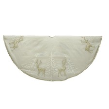 Kurt Adler 48" Gold Tree and Reindeer Applique Treeskirt