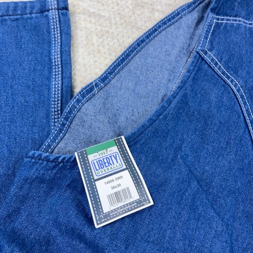 Liberty Bib Overalls Men 36x30 Blue Jean Denim Work Wear Farm Carpenter Bibs NWT - Picture 5 of 11