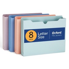 Oxford Expanding File Folders, 8 Pack, Closed Sides, Expands Letter, Assorted
