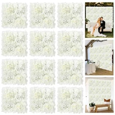 Artificial Silk Flower Wall Panel Decorative Floral Background Silk Rose Mat ...