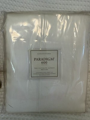 RH Restoration Hardware Italian Classic Percale Sheet Set Cal King Ivory - NWT