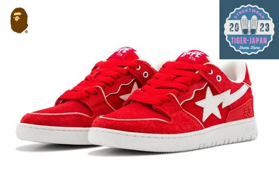 A BATHING APE SK8 STA #2 1M30 191 312 Red Men Unisex Leather Shoes