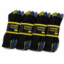 12 Pair Men's Heavy Duty Work Socks Fully Cushioned Walking Hiking Trade UK 6-11