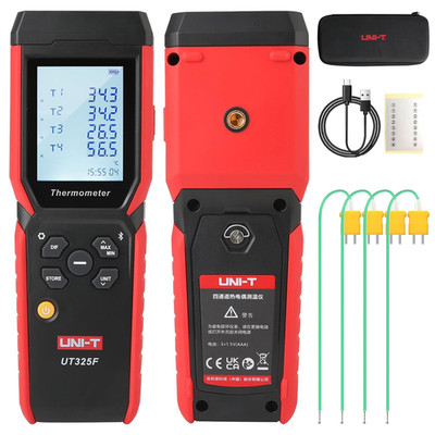 UT325F 4-Channel Thermometer,K-Type,Bluetooth,Usb-C Data Logger