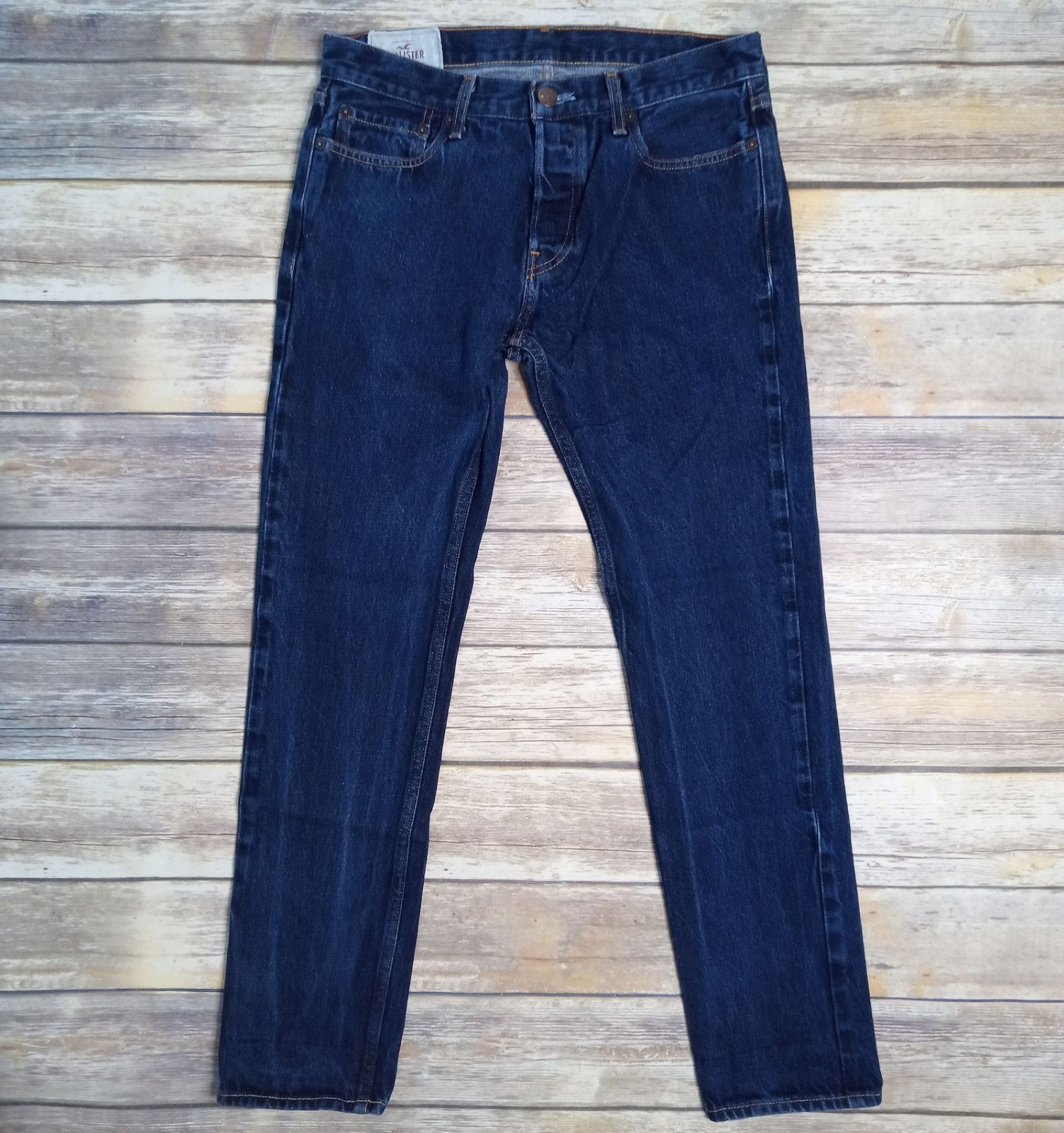 Hollister Skinny Jeans Men Sz 32x32 Dark Wash Denim Preppy Smart Casual Refined-image