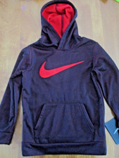 NWT NIKE BOYS HOODED LONG SLEEVE SHIRT with POUCH SIZE 6 HOODIE