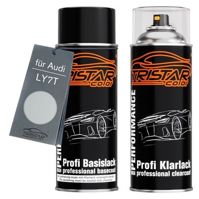 Autolack Spraydosen Set für Audi LY7T Kristallsilber Metallic Basislack Klarlack