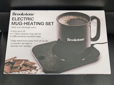 BROOKSTONE Electric Mug Heating Set NIB Smoke & Pet Free 