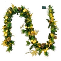 270Cm Weihnachtsgirlande 50 Led Warmweiß KüNstlich Tannengirlande Weihnachtsdeko