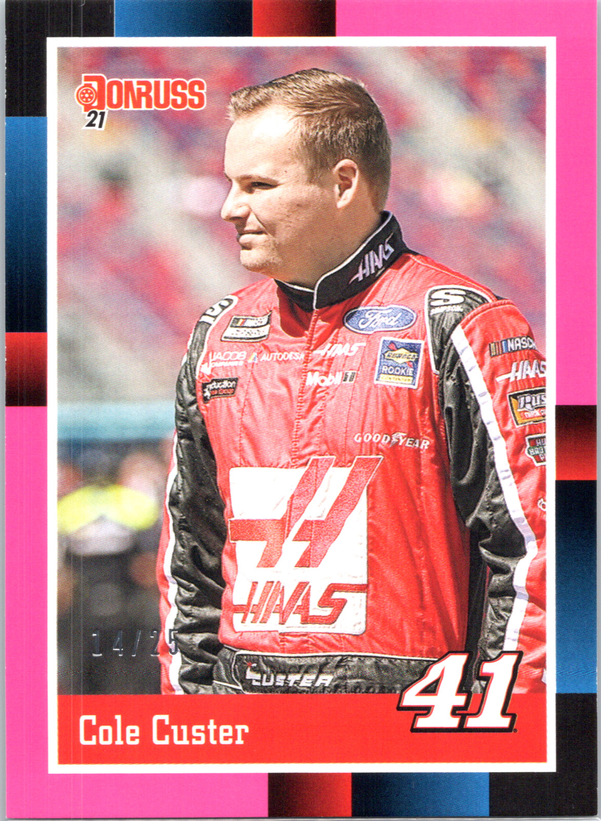 2021 Donruss Racing Cole Custer Retro Pink 14/25 Nascar