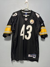 Pittsburgh Steelers Jersey Men Xl Troy Polamalu #43 Black Mesh* Stained & Faded*