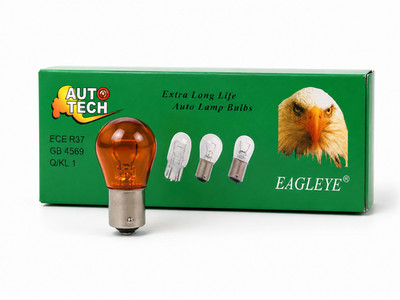 S25 Amber Indicator Bulbs BA15s BAU15s 12V 21W Turn Signal Globe 10 Pack EAGLEYE