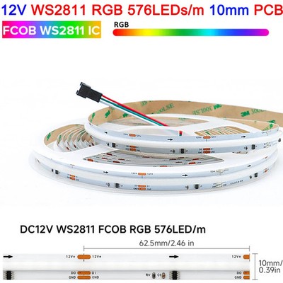 5m SPI RGB RGBW RGBCCT COB LED Strip Light DC12V 24V Flex FCOB LED Tape Light 