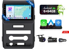 CAM+DVR+FDF1X7S Android 14 6+64 9" Car Stereo GPS HeadUnit CarPlay For Ford F150