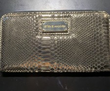 Wallet Faux Snake Skin Shiny Gold